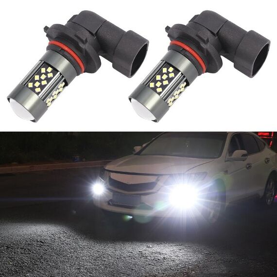 1 paio 9006 12V 7W fendinebbia a LED per auto continua (luce bianca)