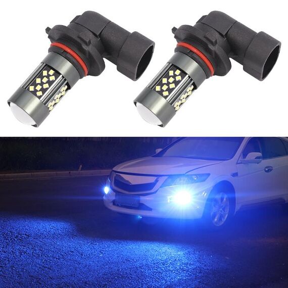 1 paio 9006 12V 7W fendinebbia a LED per auto continua (luce blu ghiaccio)