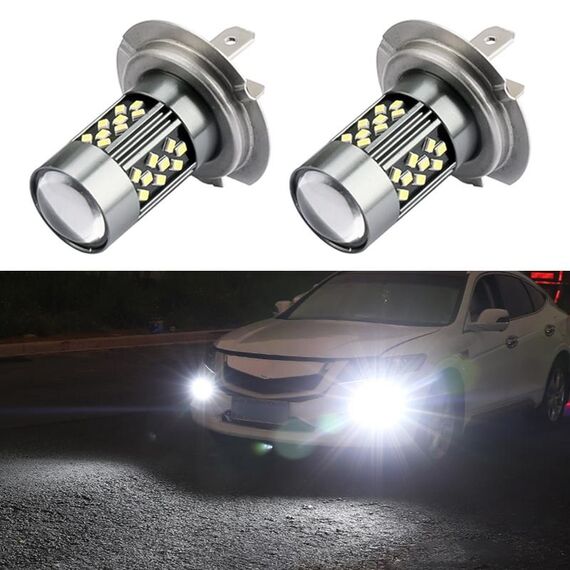 1 paio di fendinebbia a LED per auto H7 12V 7W (luce bianca)