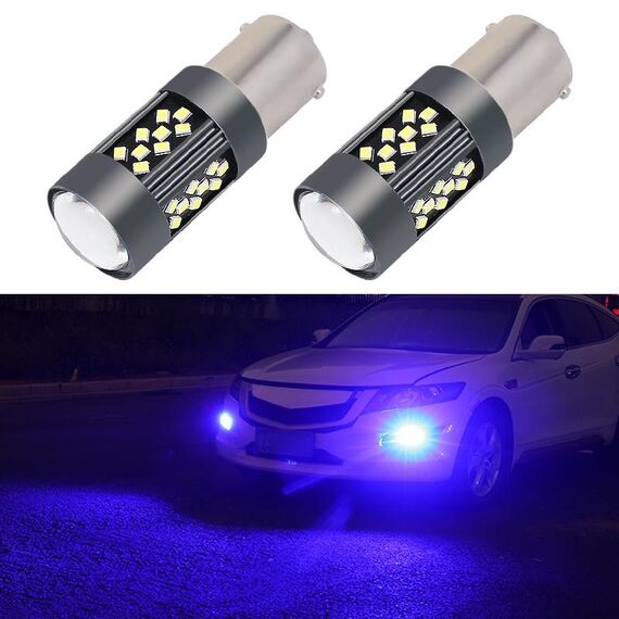 1 paio di fendinebbia a LED per auto stroboscopiche 1156 12V 7W (luce blu)