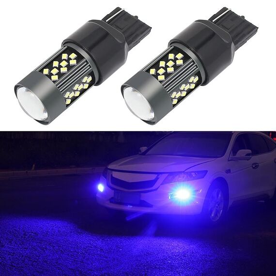1 paio di fendinebbia a LED per auto stroboscopiche 7440 12V 7W (luce blu)