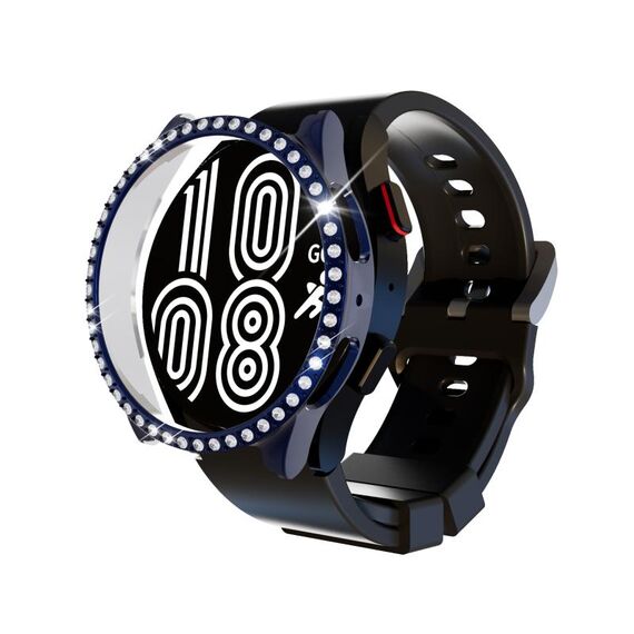 Per Samsung Galaxy Watch5 40mm / 44mm Cassa dell'orologio per PC con diamante cavo (blu scuro)