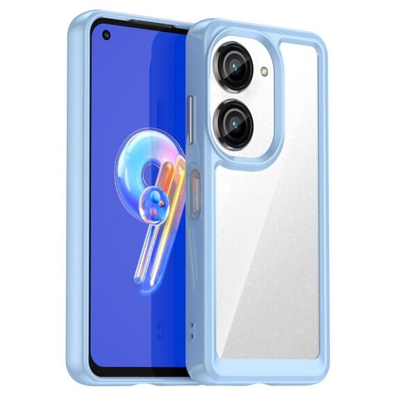 Per Asus ZenFone 9 Serie Colorata Acrilico + Custodia per Telefono TPU (Blu)