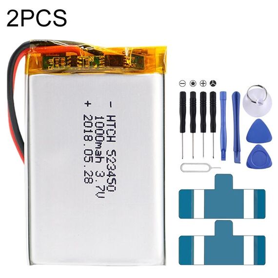 2 pezzi 523450 Sostituzione della batteria ai polimeri di litio da 1000 mAh