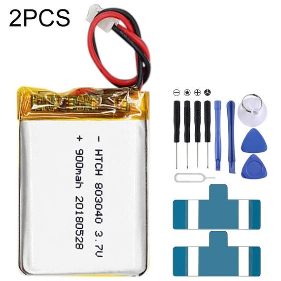 Sostituzione della batteria ai polimeri di litio 2 pezzi 803040 900 mAh