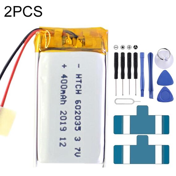 Sostituzione della batteria ai polimeri di litio 2 pezzi 602035 400 mAh
