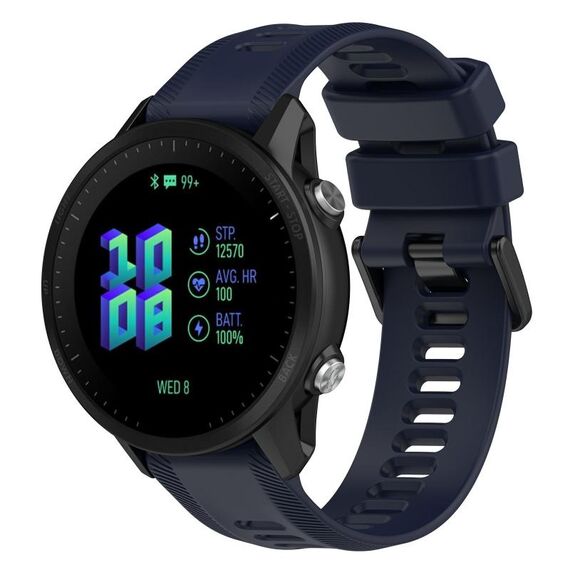 Per Garmin Forerunner 955 cinturino in twill di silicone da 22 mm (blu scuro)
