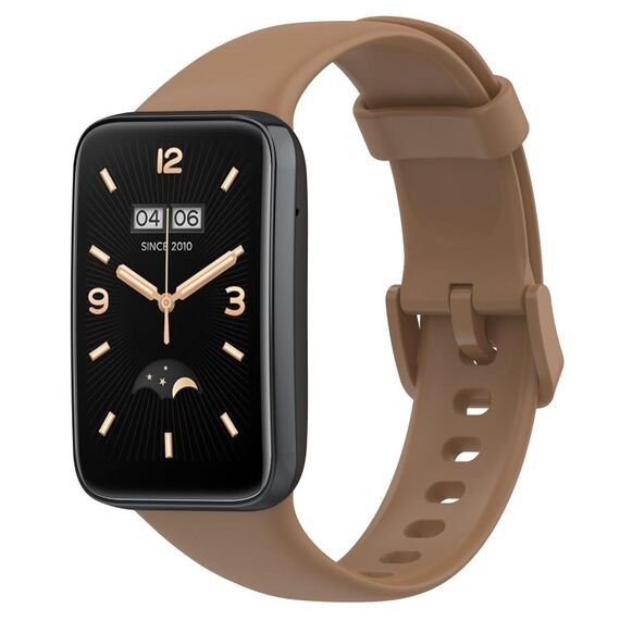 Per Xiaomi Mi Band 7 Pro Cinturino in silicone a tinta unita (marrone)