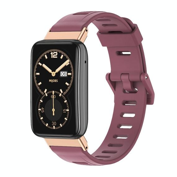 Per Xiaomi Mi Band 7 Pro Mijobs cinturino in TPU con foro piatto (oro rosa vino rosso)