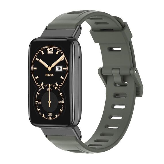 Per Xiaomi Mi Band 7 Pro Mijobs cinturino in TPU con foro piatto (verde kaki nero)