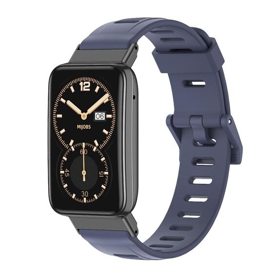Per Xiaomi Mi Band 7 Pro Mijobs Cinturino in TPU con foro piatto (blu nero)