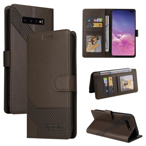Per Samsung Galaxy S10+ GQ UTROBE Custodia in pelle magnetica per telefono (marrone)