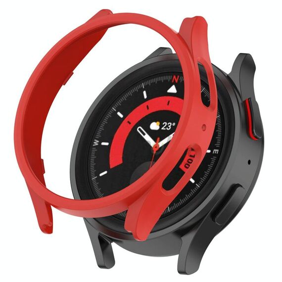 Per Samsung Galaxy Watch5 Pro 45mm Custodia protettiva per PC scavata a metà copertura (rossa)