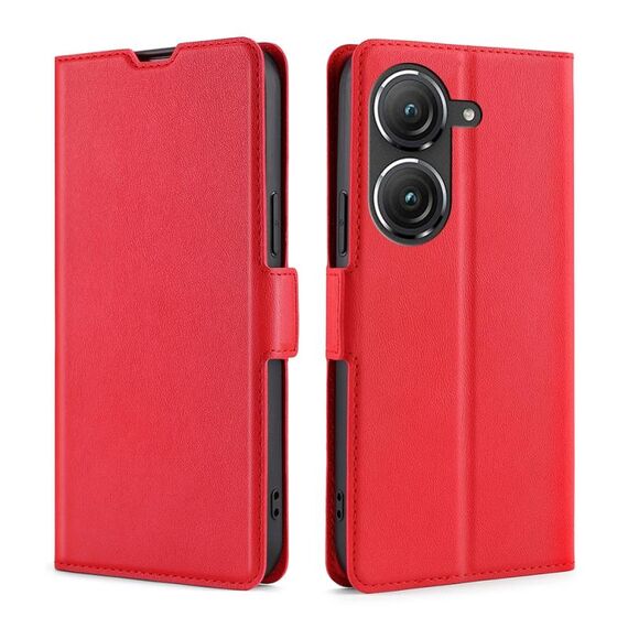 Per Asus Zenfone 9 Custodia per telefono in pelle flip orizzontale con fibbia laterale ultrasottile (rossa)