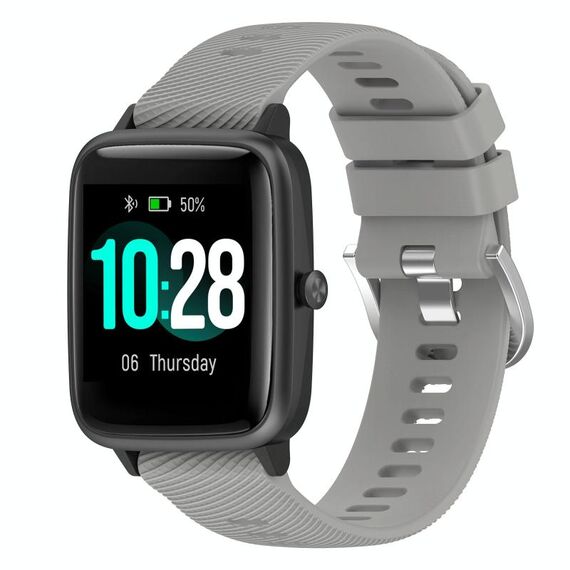 Per Xiaomi Haylou Solar LS01 19mm Cinturino in silicone strutturato a croce (grigio chiaro)