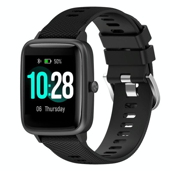 Per Xiaomi Haylou Solar LS01 19mm Cinturino in silicone strutturato a croce (nero)
