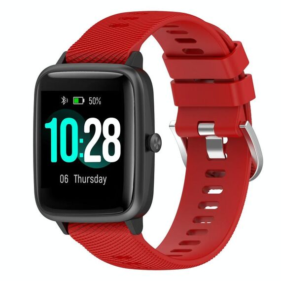 Per Xiaomi Haylou Solar LS01 19mm Cinturino in silicone strutturato a croce (rosso)