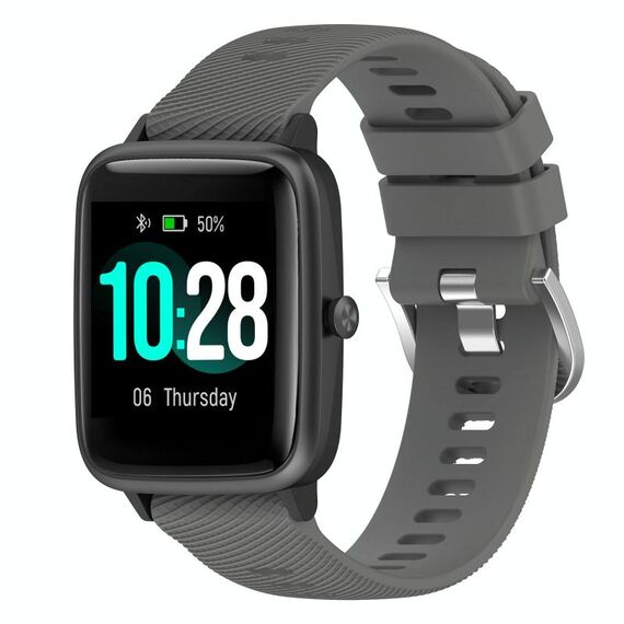 Per Xiaomi Haylou Solar LS01 19mm Cinturino in silicone strutturato a croce (grigio scuro)