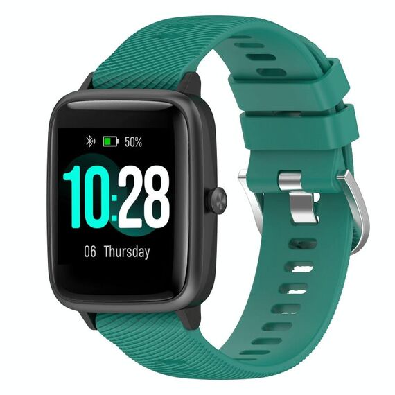 Per Xiaomi Haylou Solar LS01 19mm Cinturino in silicone strutturato a croce (verde pino)