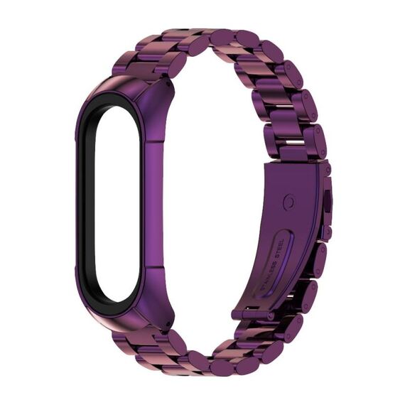 Per Xiaomi Mi Band 6 / 6 NFC MIJOBS TF2 Cinturino in acciaio inossidabile con tre perline (viola)