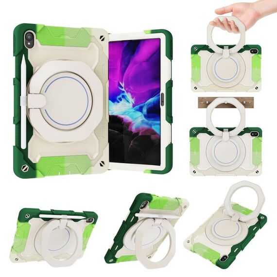 Per Lenovo Tab P11 Armor Contrast Color Silicone + Custodia per tablet PC (verde colorato)