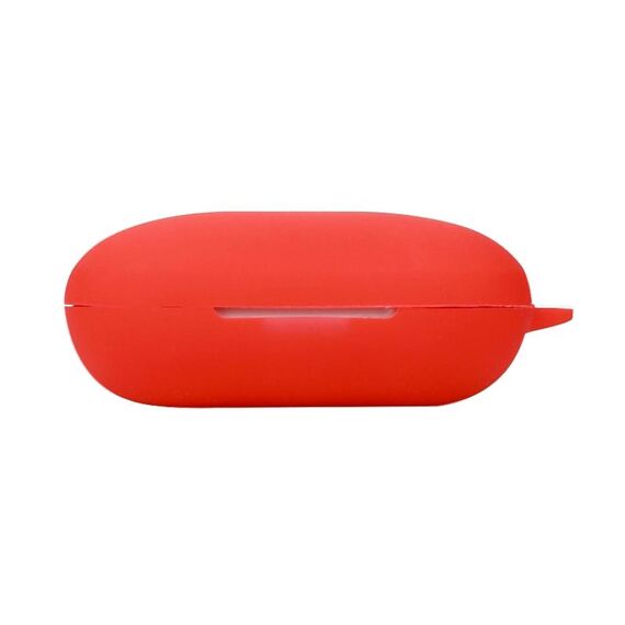 Custodia protettiva in silicone per auricolari Bluetooth tinta unita con moschettone per Skullcandy Push Active (rosso)