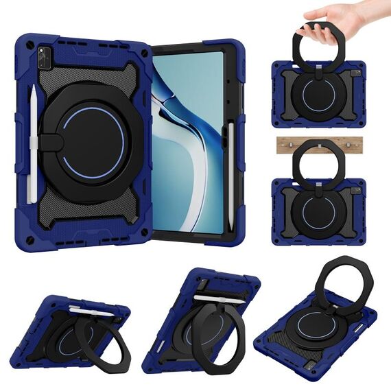 Per Huawei MatePad Pro 12.6 2021 Custodia per tablet in silicone + PC a contrasto color armatura (blu navy)