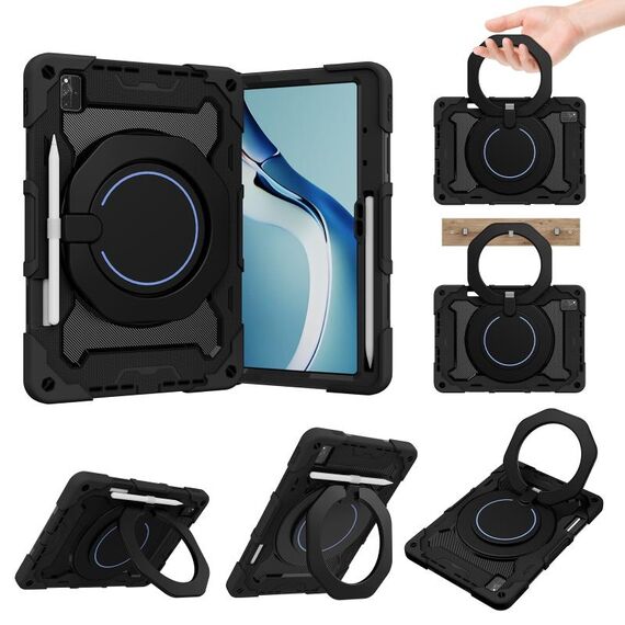Per Huawei MatePad Pro 12.6 2021 Custodia per tablet in silicone + PC a contrasto color armatura (nero)