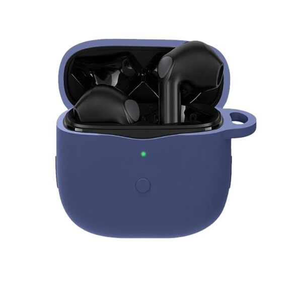 Custodia in silicone per auricolari Bluetooth di colore puro per SoundPEATS Air 3 (blu scuro)