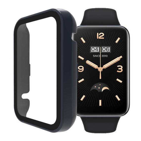 Per Xiaomi Mi Band 7 Pro PC + cassa dell'orologio integrata in vetro temperato (inchiostro blu)