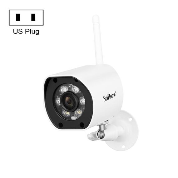 SriHome SH034 5.0MP Mini Dual 2.4 / 5G WiFi Outdoor IP66 Videosorveglianza impermeabile Visione notturna a colori CCTV Cam di sicurezza, tipo di spina: spina americana (bianca)