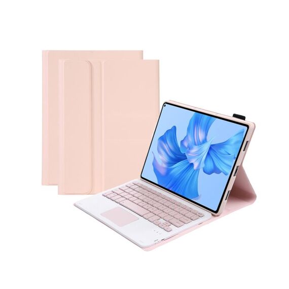 Per Huawei MatePad Pro 11 2022 AHW12-A Custodia in pelle per tablet con tastiera Bluetooth staccabile (rosa)