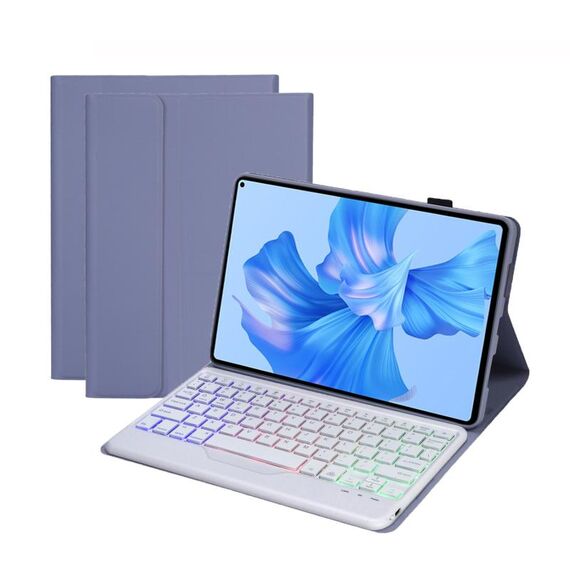 Per Huawei MatePad Pro 11 2022 AHW12-BS Tastiera Bluetooth staccabile con retroilluminazione Custodia in pelle per tablet (viola)