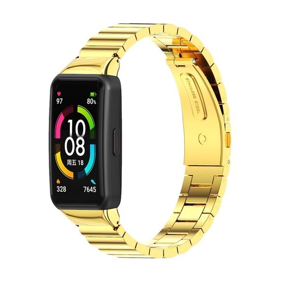 Per Huawei Band 6 / Honor Band 6/7 Mijobs Cinturino in acciaio inossidabile di bambù in metallo (oro)