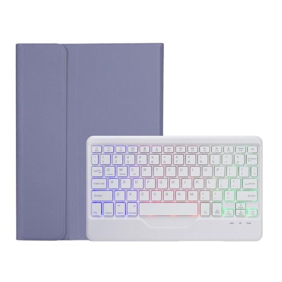 OP12-BS Pelle di agnello Texture Custodia in pelle ultrasottile con tastiera Bluetooth con retroilluminazione per OPPO Pad Air 10,4 pollici (viola)