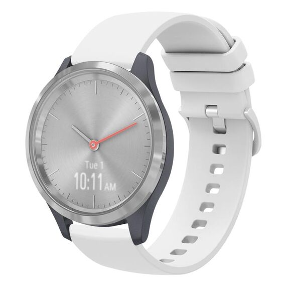 Per Garmin Vivomove 3S 18mm Cinturino in silicone morbido a tinta unita (bianco)
