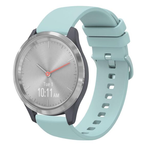 Per Garmin Vivomove 3S 18mm Cinturino in silicone morbido a tinta unita (verde zaffiro)