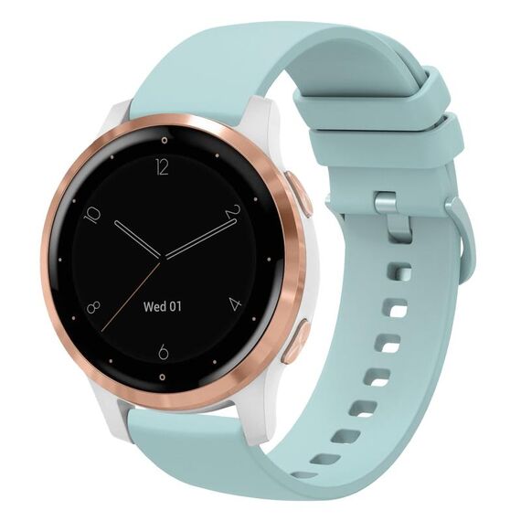 Per Garmin Vivoactive 4S 18mm Cinturino in silicone morbido a tinta unita (verde zaffiro)