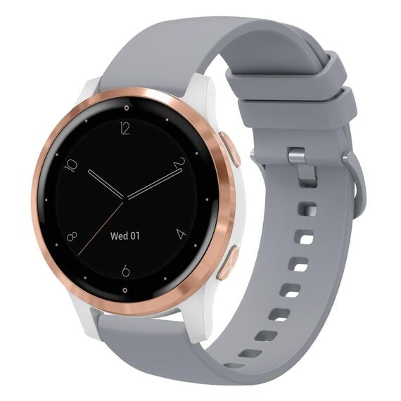 Per Garmin Vivoactive 4S 18mm Cinturino in silicone morbido a tinta unita (grigio)