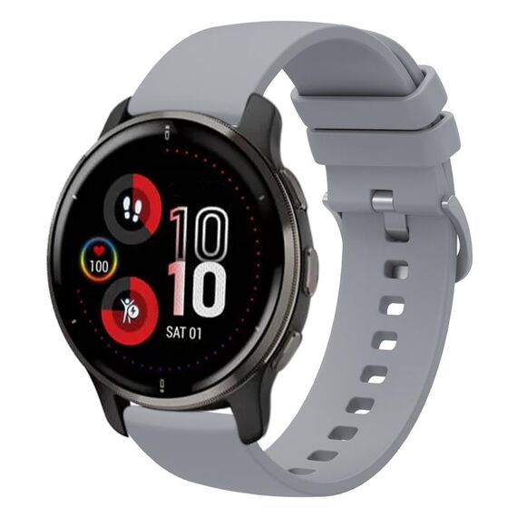 Per Garmin Venu 2 Plus 20mm Cinturino in silicone morbido a tinta unita (grigio)