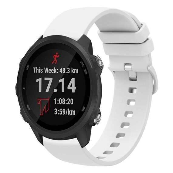 Per Garmin Forerunner 245 Music 20mm Cinturino in silicone morbido a tinta unita (bianco)