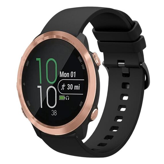 Per Garmin Forerunner 645 20mm cinturino in silicone morbido a tinta unita (nero)