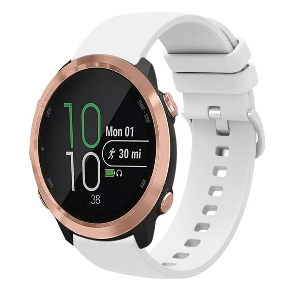 Per Garmin Forerunner 645 Music 20mm Cinturino in silicone morbido a tinta unita (bianco)