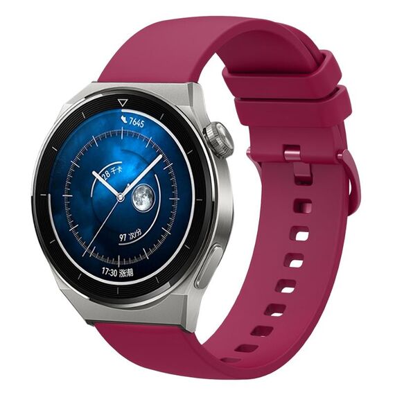 Per Huawei Watch GT3 Pro 43mm 20mm Cinturino in silicone morbido a tinta unita (rosso vino)