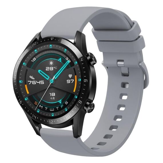 Per Huawei Watch GT2 42mm 20mm Cinturino in silicone morbido a tinta unita (grigio)