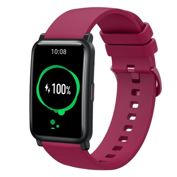 Cinturino per orologio in silicone morbido a tinta unita For Honor Watch ES da 20 mm (rosso vino)