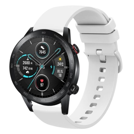 Per Honor MagicWatch2 42mm 20mm cinturino in silicone morbido a tinta unita (bianco)