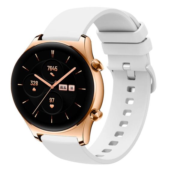 For Honor Watch GS 3 22mm Cinturino in silicone morbido a tinta unita (bianco)