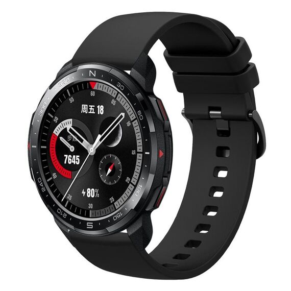 Cinturino per orologio in silicone morbido a tinta unita For Honor Watch GS Pro da 22 mm (nero)