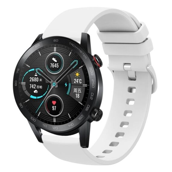 Per Honor Magic Watch 2 46mm 22mm Cinturino in silicone morbido a tinta unita (bianco)